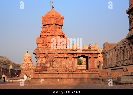 Tempio Brihadeeswarar (XI secolo), Thanjavur, Tamil Nadu, India Foto Stock