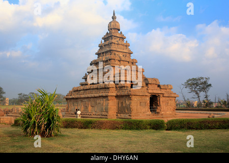 Mare tempio (VIII secolo), Mahabalipuram, Tamil Nadu, India Foto Stock