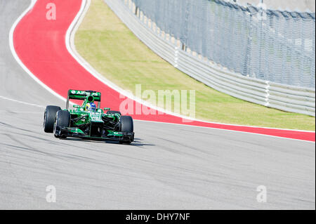 Austin, Texas, Stati Uniti d'America. Xvi Nov, 2013. Novembre 16, 2013: Caterham F 1 Team sessione di qualifica in Formula 1 U.S. Il Grand Prix al circuito delle Americhe di Austin, TX. Credito: csm/Alamy Live News Foto Stock