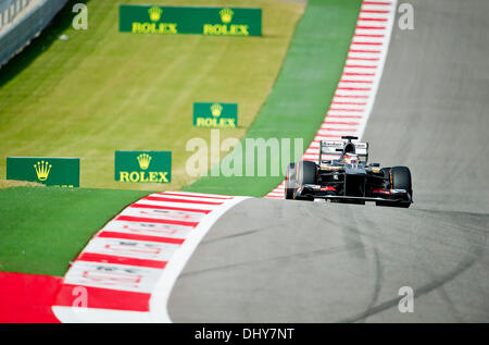 Austin, Texas, Stati Uniti d'America. Xvi Nov, 2013. Novembre 16, 2013: Nico Hulkenberg #11 con la Sauber F 1 team alla sessione di qualifica, Formula 1 U.S. Il Grand Prix al circuito delle Americhe di Austin, TX. Credito: csm/Alamy Live News Foto Stock