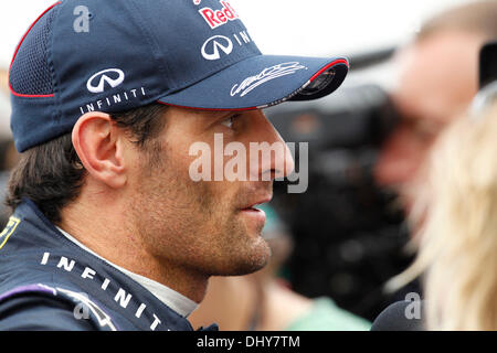 Austin, Texas, Stati Uniti d'America. Xvi Nov, 2013. 11/16/2013 Austin, TX. Stati Uniti d'America. Marc Webber dopo la qualifica per la Formula 1 Gran Premio degli Stati Uniti presso il circuito delle Americhe di Austin, Texas. Credito: Ralph Lauer/ZUMAPRESS.com/Alamy Live News Foto Stock