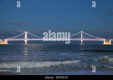 Corea del Sud, Busan, Gwangan Bridge, ponte di Diamante, Foto Stock