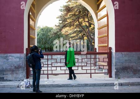 Pechino, Cina. Xii Nov, 2013. Il Tempio del Sole è situato nel quartiere di Chaoyang, Pechino, Cina. Un altro suo nome è Ritan park. © Jiwei Han/ZUMA filo/ZUMAPRESS.com/Alamy Live News Foto Stock