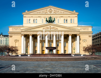 Facciata del Teatro Bolshoi di Mosca Foto Stock