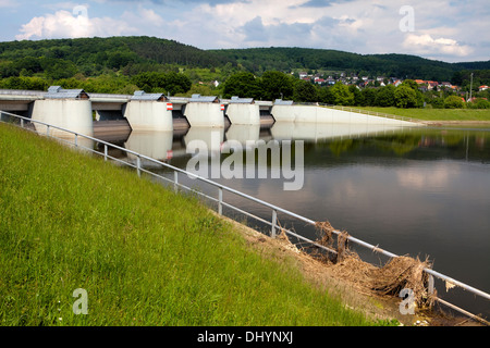 Inondati flood-conservazione bacino del fiume Leine, Salzderhelden, Einbeck, Bassa Sassonia, Germania, Europa Foto Stock
