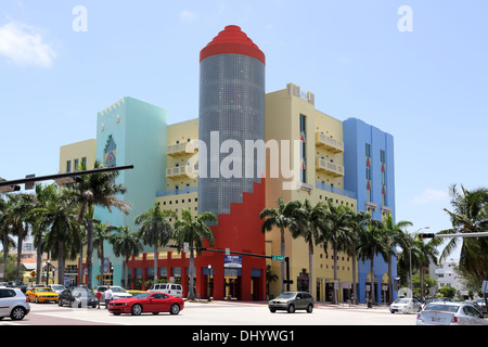 Edifici art deco di Miami South Beach sulla costa della Florida Foto Stock