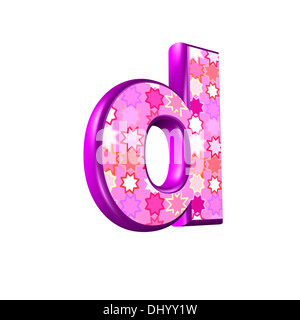 3d rosa lettera isolata su uno sfondo bianco - d Foto Stock