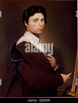 Jean Auguste Dominique Ingres, pittore, autoritratto, Francese pittore neoclassico Foto Stock