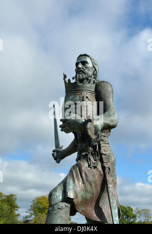 Statua di re Edward I. Burgh-da-Sands, Cumbria, England, Regno Unito, Europa. Foto Stock