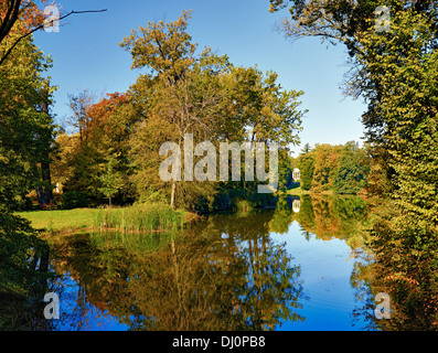 Vista del tempio di Venere, Parco di Wörlitz, Sassonia-Anhalt, Germania Foto Stock