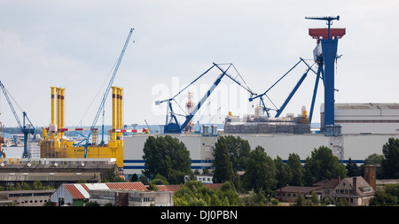 Cantieri navali tedeschi Rostock Germania Foto Stock