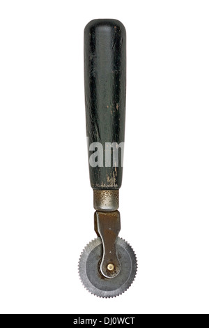 Vintage pasticceria taglierina rullo isolato su bianco Foto Stock