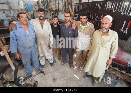 I lavoratori migranti a Doha in Qatar Foto Stock