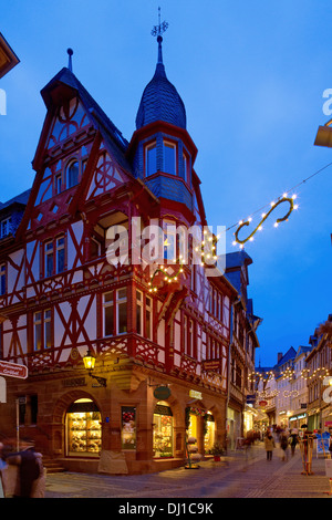 Casa Dern nel Wettergasse, Marburg, Hesse, Germania Foto Stock