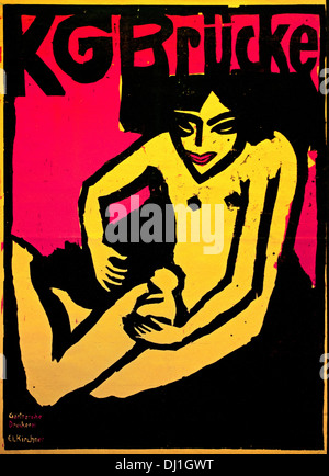 KG Brucke poster per la Galerie Arnold a Dresda 1910 Ernst Ludwig Kirchner 1880 -1938 il tedesco in Germania Foto Stock