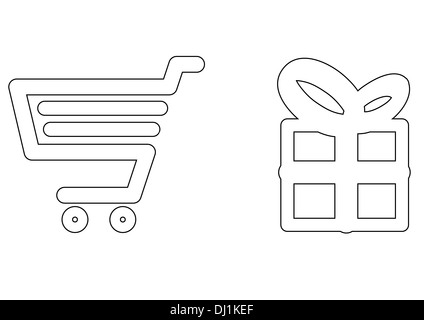 Shopping basket icone Foto Stock