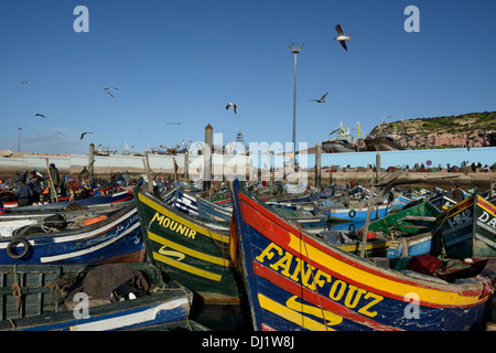 Marocco Agadir, barche da pesca nel porto Foto Stock