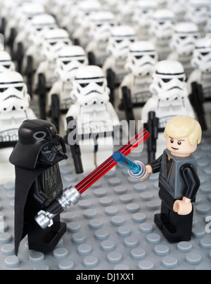 Lego Star Wars Minifigure Luke Skywalker / Darth Vader / Storm Troopers Foto Stock