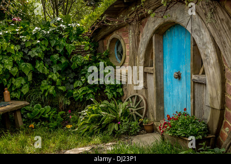 Hobbit-foro in Hobbiton, ubicazione del Signore degli Anelli e Lo Hobbit trilogia cinematografica, Hinuera, Matamata, Nuova Zelanda Foto Stock