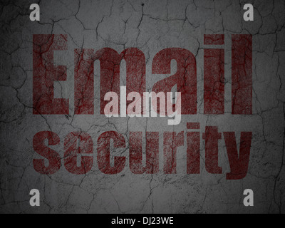 Il concetto di privacy: Email Security su grunge sfondo a parete Foto Stock