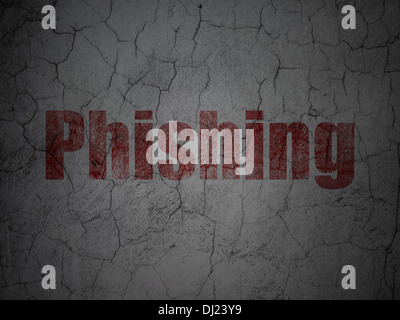 Il concetto di privacy: Phishing su grunge sfondo a parete Foto Stock