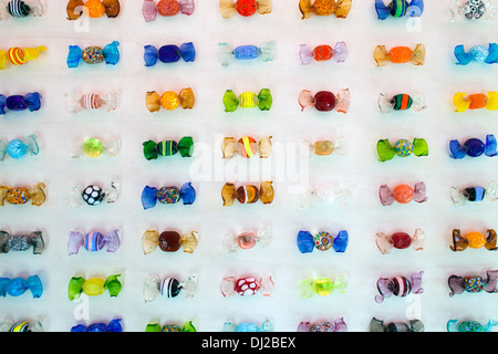 Vetro veneziano in un negozio sulla isola di Burano Foto Stock