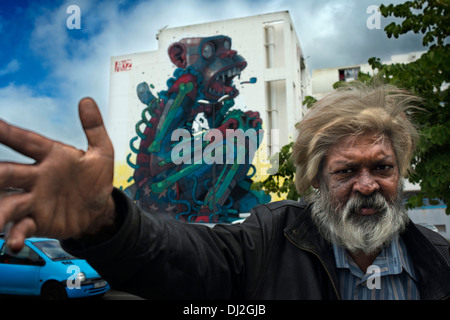 Gita a Piedi del centro di Saint Denis. Saint-Denis, capitale dell'isola di Reunion è un dipartimento d'oltremare della Francia Foto Stock