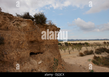 Essiccato fino fiume, Rambla del Cipres, Murcia Foto Stock