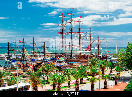 Vista di Alanya Cruise Port, Turchia Foto Stock