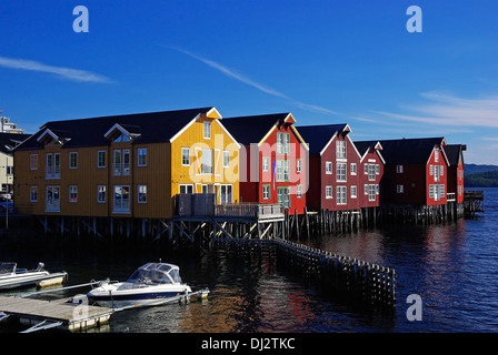 Di nuova costruzione appartamenti al porto di Namsos Foto Stock