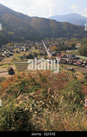 Japan, Hida, Shirakawa-go, Ogimachi, village, Foto Stock