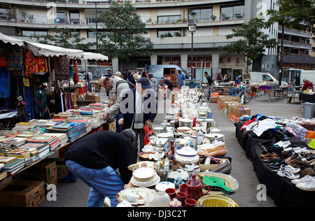 Mercato delle Pulci a Parigi, Francia Foto Stock