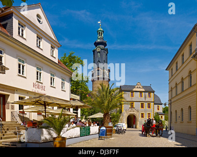 Bastille e Palazzo Reale, Weimar, Turingia, Germania Foto Stock