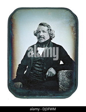 Immagine daguerreotipo di Louis Daguerre nel 1844 di Jean-Baptiste Sabatier-Blot Louis Daguerre artista e fisico francese, inventore del Daguerreotype Foto Stock
