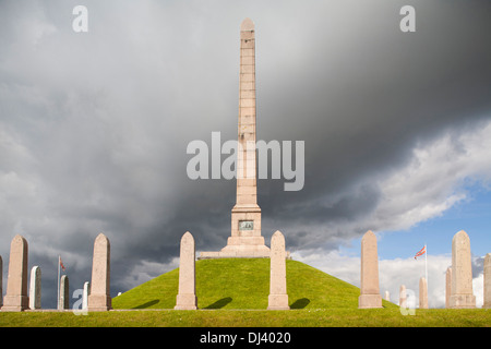 L'Europa, Norvegia, haugesund town, monumento nazionale e la tomba di re Harald harfagre Foto Stock