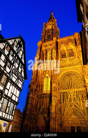 La cattedrale di Notre Dame a Strasburgo Francia Foto Stock