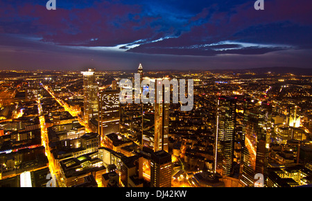 Francoforte sul Meno di notte Foto Stock