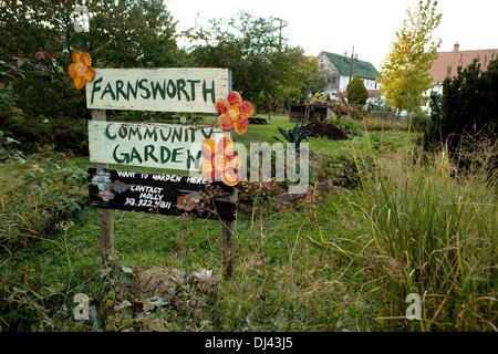 La Farnsworth comunità giardino: una lunga tradizione di agricoltura urbana sforzo a Detroit. La foto è stata scattata in ottobre 2013. Foto Stock