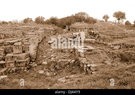 Cancello Sud Troy Turchia seppia Foto Stock