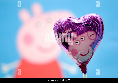 Peppa Pig lecca-lecca di cioccolato, Londra Foto Stock