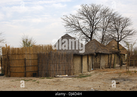 Tradizionale kraal africani, Botswana Foto Stock