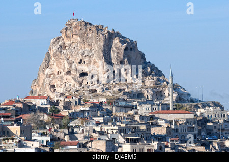 La Turchia Uchisar rock castle Foto Stock