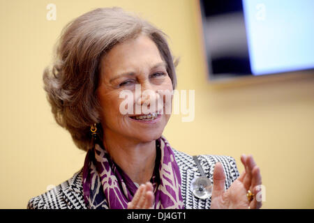 South Bronx, NY, STATI UNITI D'AMERICA . Xx Nov, 2013. Sua Maestà la regina Sofia di Spagna in visita nella scuola media del South Bronx (MS-223) il 20 novembre 2013 in New York City. Credito: dpa picture alliance/Alamy Live News Foto Stock