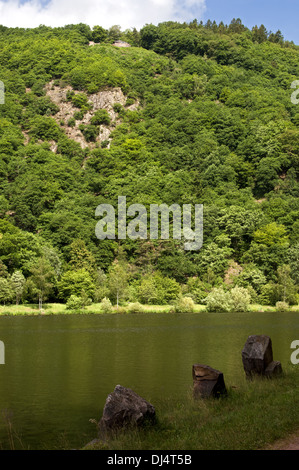 Vista su tutta la Saar River Valley, Mettlach Foto Stock