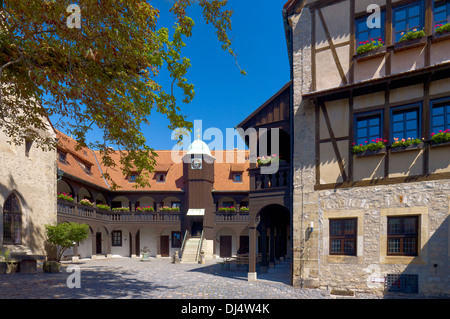 Cortile rinascimentale del monastero agostiniano di Erfurt, Turingia, Germania Foto Stock