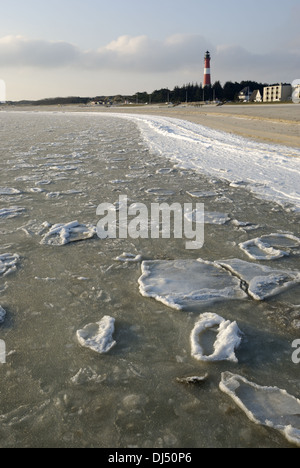 Ice Floes a Hornum Beach Foto Stock