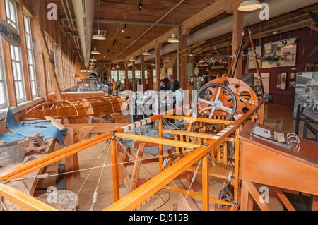 Washington, Seattle, il Museo del Volo, rappresentazione di Boeing Airplane Co. fabbrica circa 1917 Foto Stock