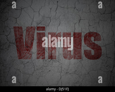 Il concetto di privacy: Virus su grunge sfondo a parete Foto Stock