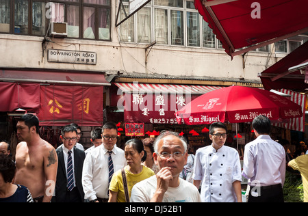 Intensa giornata di Bowrington Road market, Hong Kong Foto Stock