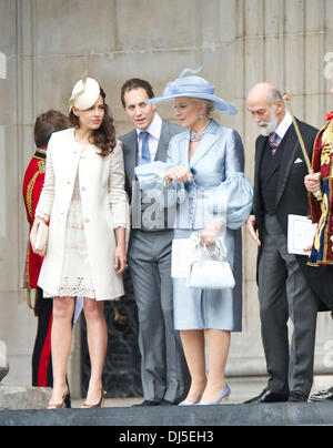 Il principe Michael del Kent, la Principessa Michael del Kent, signore Federico Windsor e la Signora Gabriella Windsor lasciando il diamante della regina Giubileo servizio di ringraziamento alla Cattedrale di San Paolo a Londra, Inghilterra - 05.06.12 Foto Stock